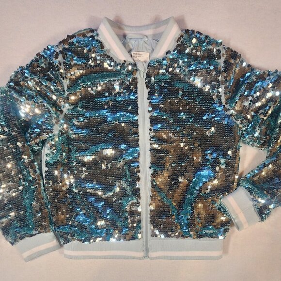 H&M Girls Sequin Jacket "Lets Go Outside" Bunny Size 5T - Picture 5 of 6